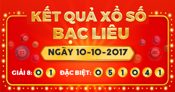 Xổ số Bạc Liêu ngày 10 tháng 10