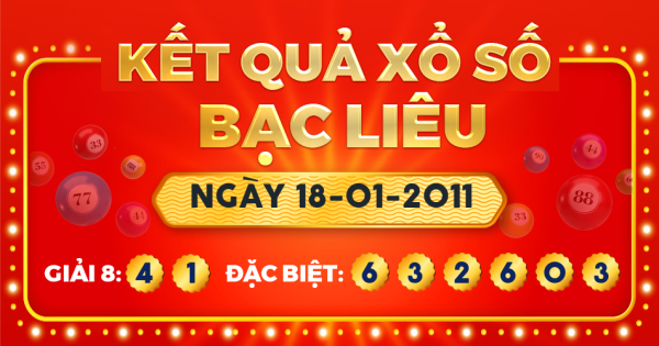 Xổ số Bạc Liêu ngày 18 tháng 1