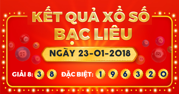 Xổ số Bạc Liêu ngày 23 tháng 1