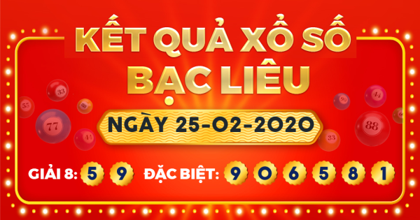 Xổ số Bạc Liêu ngày 25 tháng 2