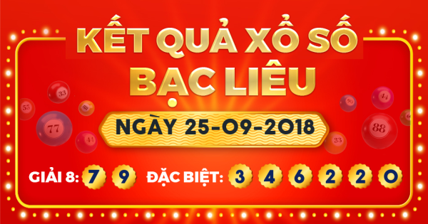 Xổ số Bạc Liêu ngày 25 tháng 9