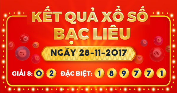 Xổ số Bạc Liêu ngày 28 tháng 11