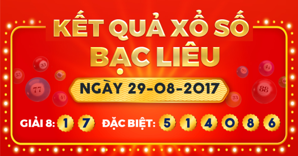 Xổ số Bạc Liêu ngày 29 tháng 8