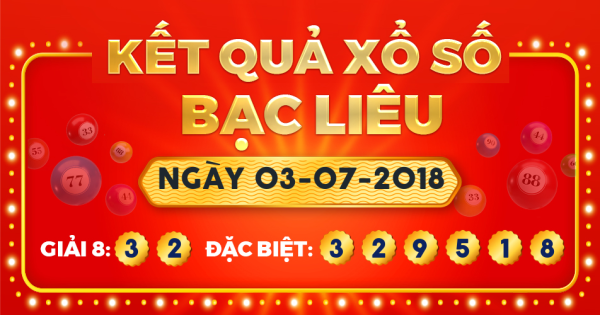 Xổ số Bạc Liêu ngày 3 tháng 7