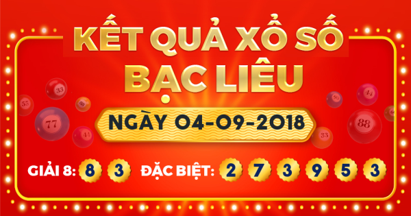 Xổ số Bạc Liêu ngày 4 tháng 9