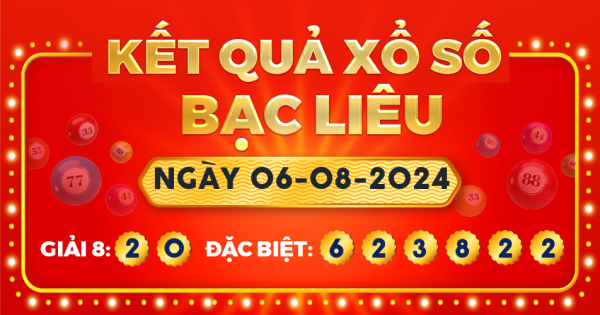 Xổ số Bạc Liêu ngày 6 tháng 8